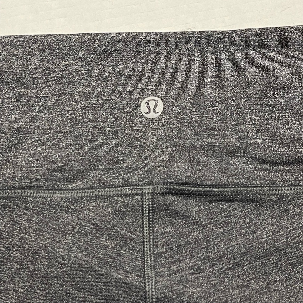 Lululemon Hit It Crop Luxtreme Size 8 Leggings Mesh Side Heathered Black - Picture 8 of 11